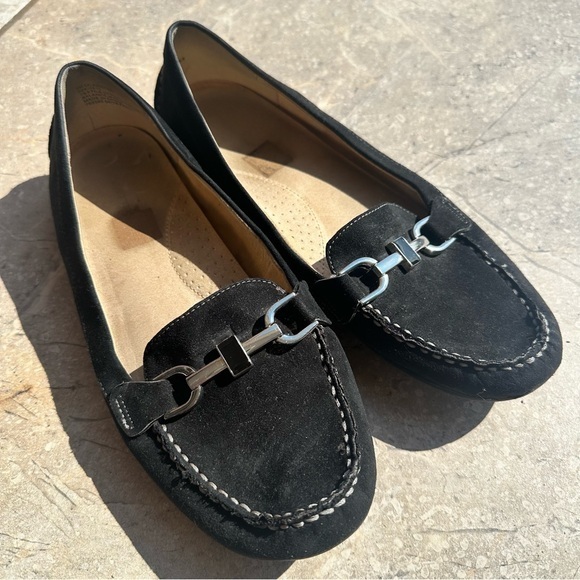 Liz Claiborne Shoes - Liz Claiborne Black Loafers with Silver Accent
